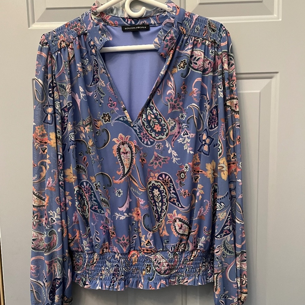 Boston Proper Pullover Blouse Sz XL